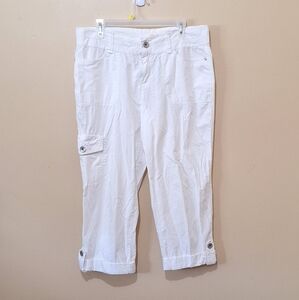DKNY White Capris